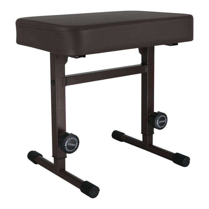 5 CORE Keyboard Bench Piano Stool T Style Brown Thick Padded Cushion Seat | Height Adjustable 17 To 22 Inch | Keyboard Chair (PU Leather) KBB H-ADJ BR_voghion.com