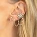 Women's Jewelry S925 Silver Needle One-piece Ear Chain Diamond-encrusted Double Ring Ear Clip Fashionable And Trendy Ear Ring Earrings_voghion.com