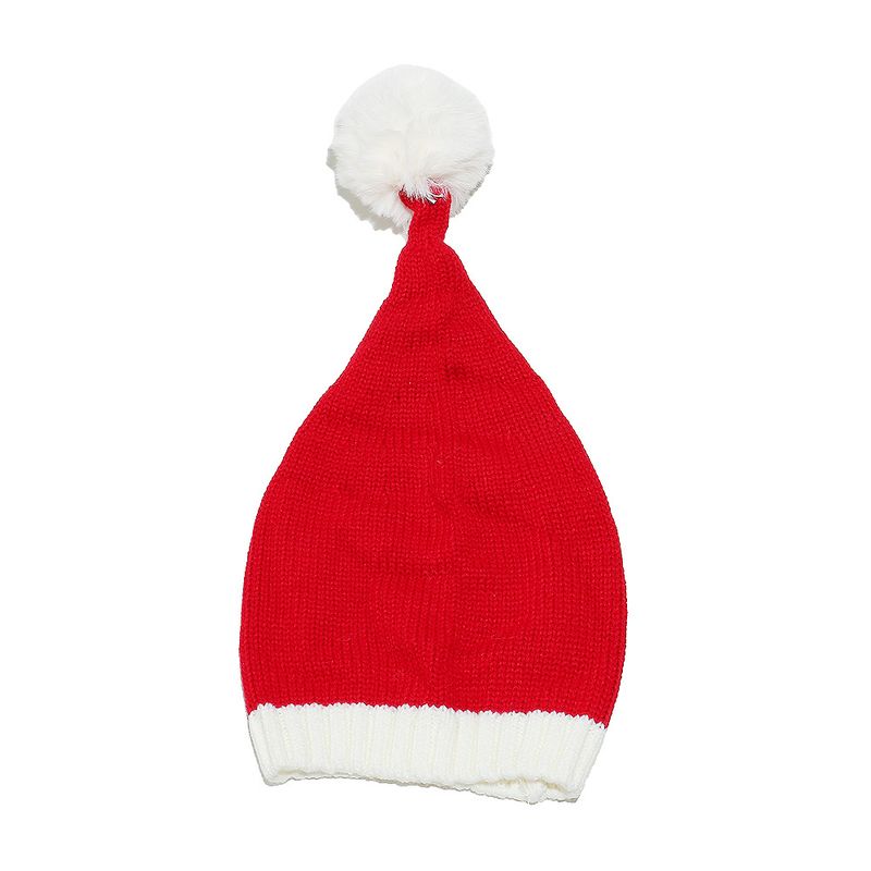 New2024 Parent child style Santa Claus yarn long tail Christmas hat for men and women_voghion.com