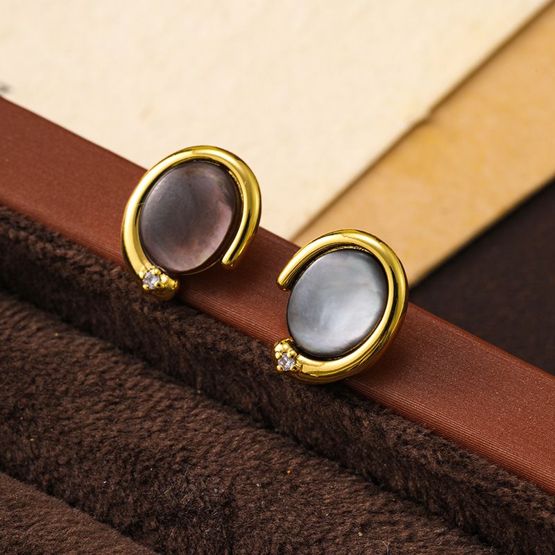 Anello versatile a forma di serpente, conchiglia a farfalla nera, orecchini piccoli squisiti, sensazione di alta qualità, temperamento di lusso leggero,_voghion.com