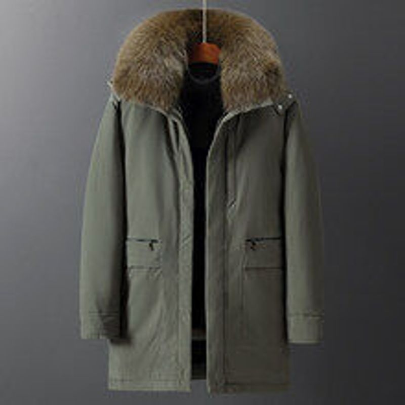 Nouvelle doudoune d'hiver pour hommes, manteau chaud de longueur moyenne, pour papa d'âge moyen et âgé, veste à capuche pour hommes, épaissie_voghion.com