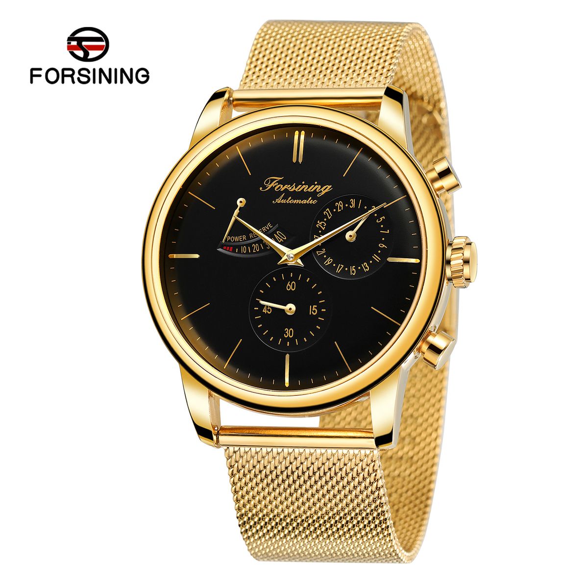 FORSINING High Quality Energy Display Luxury Business Man Watch Automatic Movement Mechanical Men's Watches Waterproof Mesh Belt_voghion.com