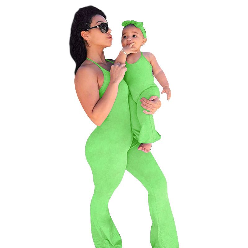 Mother&Kids moteriškas vasarinis vienspalvis romperis šeimai_voghion.com