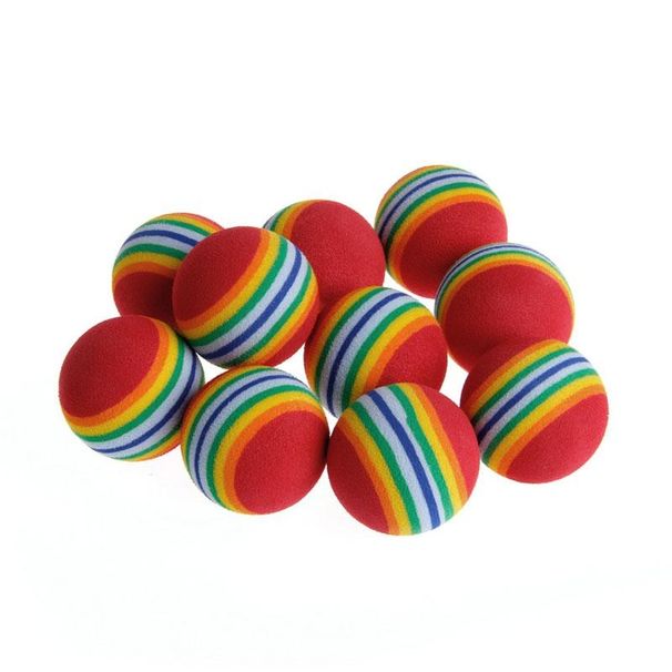 10 pezzi di palline arcobaleno in EVA, divertenti e interattive, da lanciare, da masticare, da graffiare, da masticare, da usare come giocattolo per cani._voghion.com