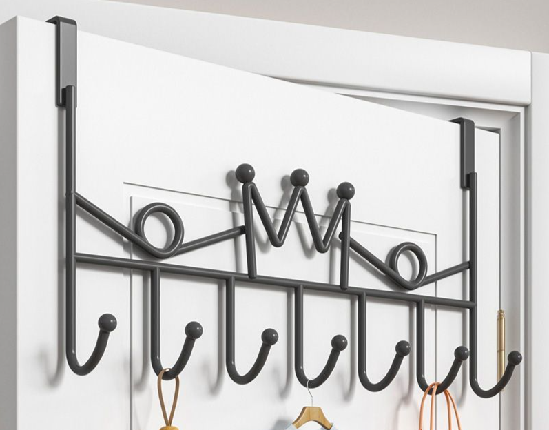Über-der-Tür-Haken ohne Bohren für Schlafzimmer und Badezimmer, für die Eingangstür, für Kleidung, Tasche, Schlüssel_voghion.com