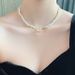 Collier de perles d'eau douce baroques à boucle OT, conception de niche, chaîne de clavicule, bracelet pour petite amie, étudiante, style simple et froid_voghion.com