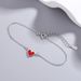 S Reines Silber Einfache Vielseitige Rot Elegante Schmuck Strand Fuß Zubehör Herz Fußkettchen Für Frauen_voghion.com