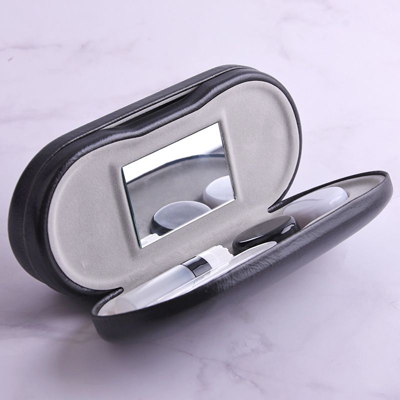 Unisex brillenkoker voor twee doeleinden Handmatige contactlenzenkoker Contactlenzenkoker Frame spiegelkoker_voghion.com