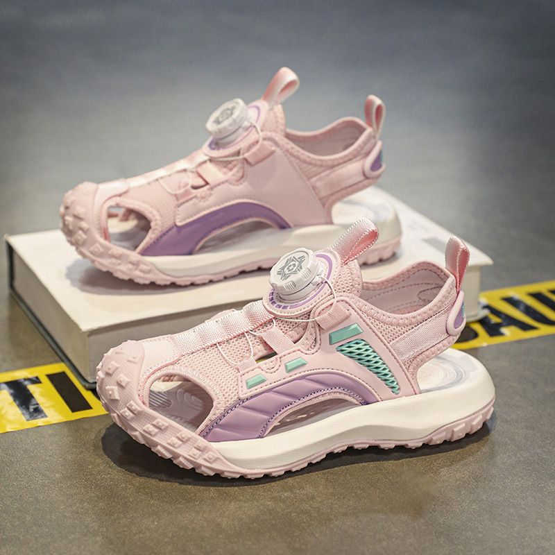 Children's Shoes Children's Summer Sandals Rotating Buckle Hollow Shoes Medium And Large Children's Casual Shoes Boys And Girls Sports Sandals_voghion.com