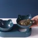 Triple Cat Bowls Pet Feeder, 2-in-1 Double Bowls With Automatic Drinking Bottle, Tilted And Rotatable Design For Cats And Dogs_voghion.com