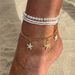 Fußkettchen-Set mit Seestern-Anhänger im Ozean-Urlaubsstil, Temperament, Perlenreisperlen, Fußdekoration für Frauen_voghion.com