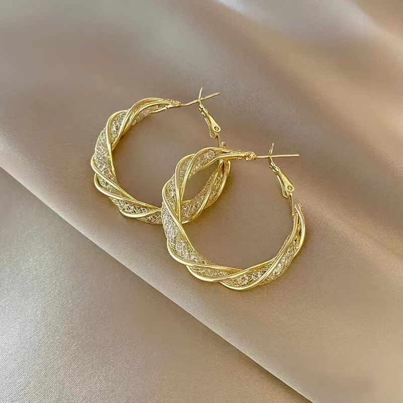 Nischendesign-Ohrringe, umwickelte Metallohrringe, Persönlichkeitsohrringe für Damen_voghion.com