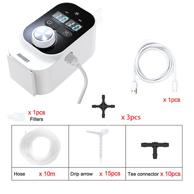 Dispositivo di irrigazione a goccia automatico con timer intelligente per la casa e il giardino Sistema di irrigazione a goccia per piante in vaso Controller per pompa dell'acqua_voghion.com