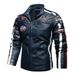 Männer Vintage Motorradjackete Moud Nei Biker Liederjackete Männer Broderie Bombermantel Wanter Fleece PU Iwwermantel_voghion.com