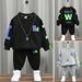 Barnkläder Pojkar Vårdräkt Ny stil Pojkar Långärmad jacquardtröja Träningsbyxor Fashionabla barndräkt vår och höst i två delar_voghion.com
