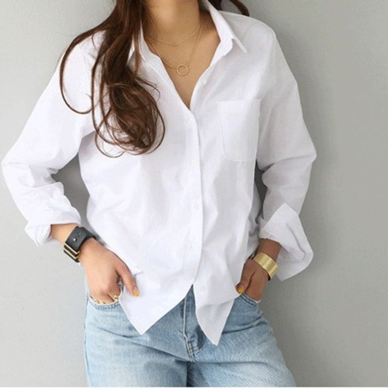 Abbigliamento da donna Base Camicia a maniche lunghe Ol Professional Slim Fit Camicia con risvolto per donna_voghion.com