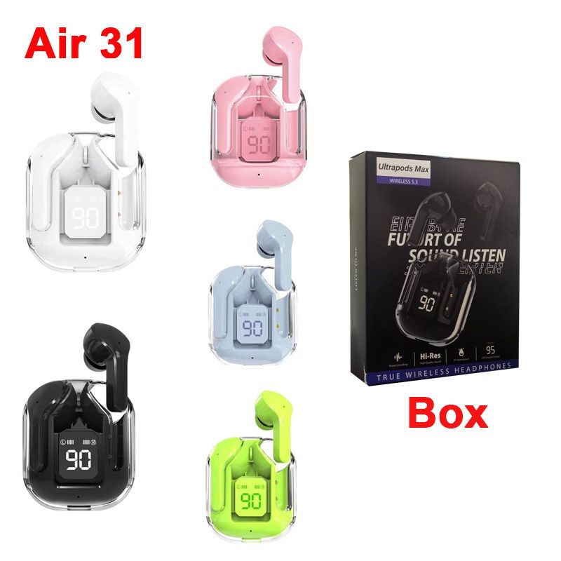 Auriculares inalámbricos Air31 True con Bluetooth, binaurales, pequeños, intraauriculares, estéreo, bajos, TWS, deportivos, 10 unidades_voghion.com