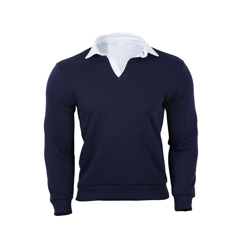 Herbstlicher Langarm-Polopullover, trendige europäische Herrengröße, hochwertiger Freizeitpullover, vielseitig kombinierbar_voghion.com