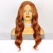 Synthetische Clip-in-Perücke, modische Perücke, Spitzen-Kopfbedeckung, schmutziges Orange, langes lockiges Haar, mittellanges Kopfbedeckung aus gespaltener Faser, Hochtemperaturdraht_voghion.com