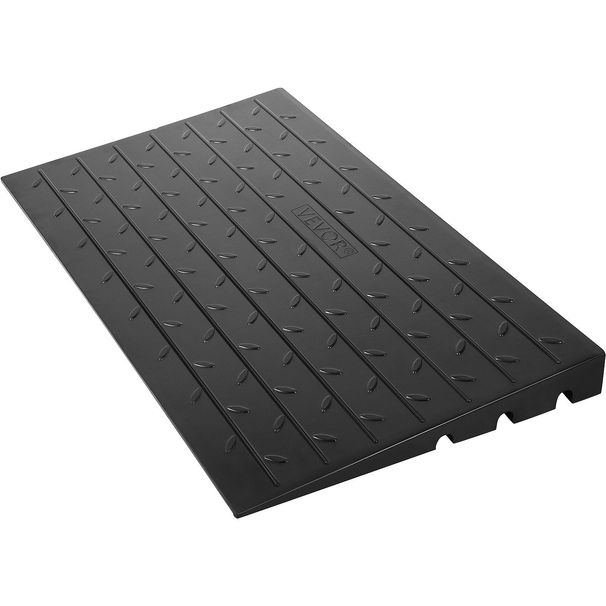 VEVOR Rubber Threshold Ramp, 3" Rise Threshold Ramp Doorway, 3 Channels Cord Cover Rubber Solid Threshold Ramp, Rubber Angled Entry Rated 2200 Lbs Load Capacity For Wheelchair And Scooter_voghion.com