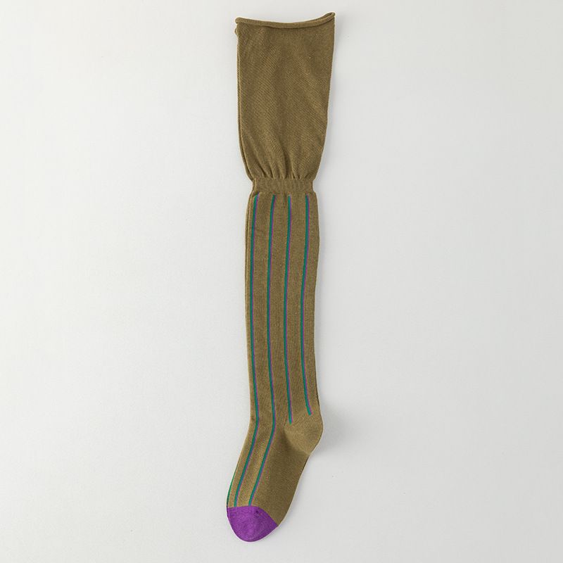 Calzini alti fino alla coscia 2025d per donna, calzini lunghi sopra il ginocchio, stile passerella, strisce verticali Ins, bocca larga, dimagrimento di nicchia,_voghion.com