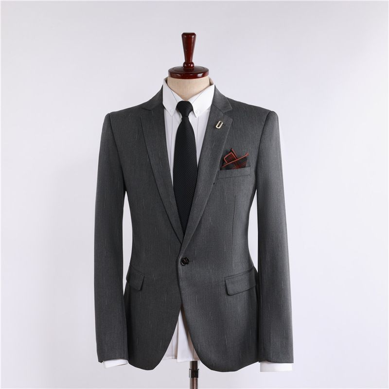 Herren Slim Fit Anzug Dreiteiliges Set Business Hochzeit Bräutigam Party Blazer Hose Weste Mit Meteorstreifen_voghion.com