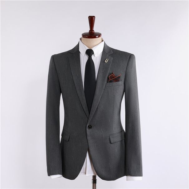 Herren Slim Fit Anzug Dreiteiliges Set Business Hochzeit Bräutigam Party Blazer Hose Weste Mit Meteorstreifen_voghion.com