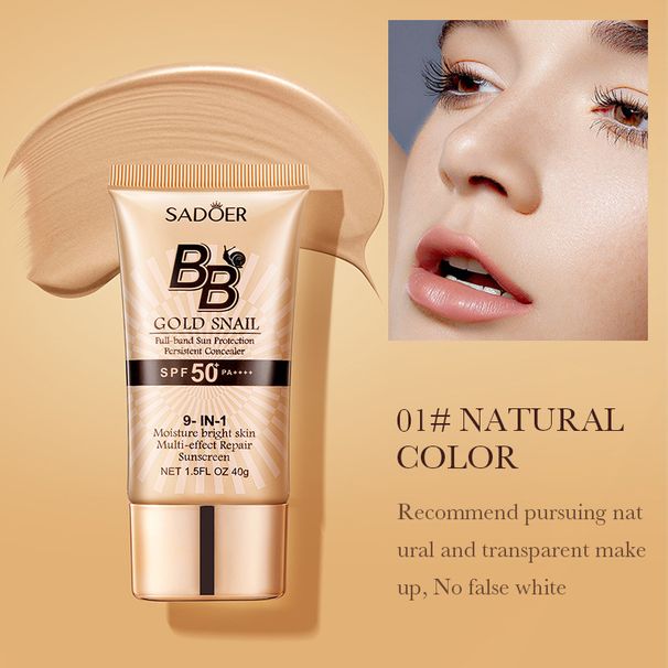 SADOER Snail Sunscreen BB foundation make-up concealer Moisturizing Isolating Cream_voghion.com