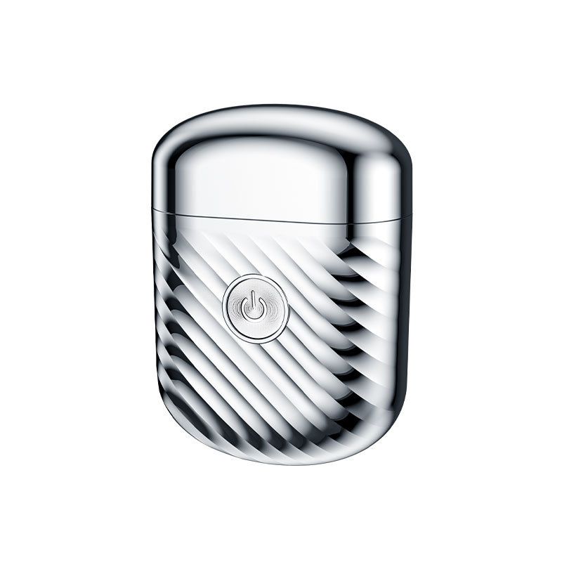 Mini rasoio elettrico – Doppie lame flottanti, autonomia di 60 minuti, ricaricabile tramite USB e completamente lavabile, argento metallizzato_voghion.com
