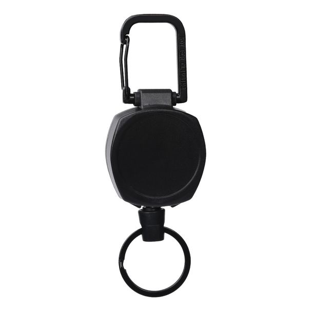 Runder Metall-Schlüsselanhänger mit praktischem Zugmechanismus, Diebstahlsicherung und Diebstahlschutz, olivgrüner Schnalle, einziehbarem Drahtzug_voghion.com