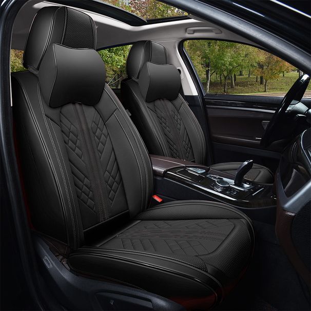 cuscino per sedile auto completamente in pelle, coprisedile in pelle Nappa universale per tutte le stagioni, cuscino per sedile a cinque posti completamente circondato e resistente all'usura_voghion.com