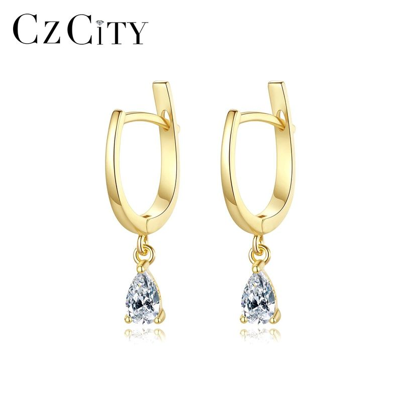 Orecchini a cerchio ovali in argento sterling per donna, placcati in oro 14 carati, rotondi, accessori alla moda per ragazze_voghion.com