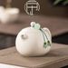 Kiln Antique Ru Xi Shi Single Pot Household Handmade Brewing Kung Fu Tea Set Milky White Ceramic Small Teapot_voghion.com