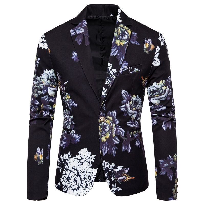 Herrenbekleidung neuer lässiger Anzug mit Blumenmuster für Herren_voghion.com