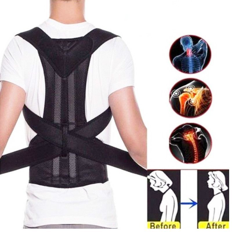 Corrector Posture Brace Sleutelbeenondersteuning Stop Slungelig en Gebogen Zitten Verstelbare Rug Trainer Unisex Correctieband_voghion.com