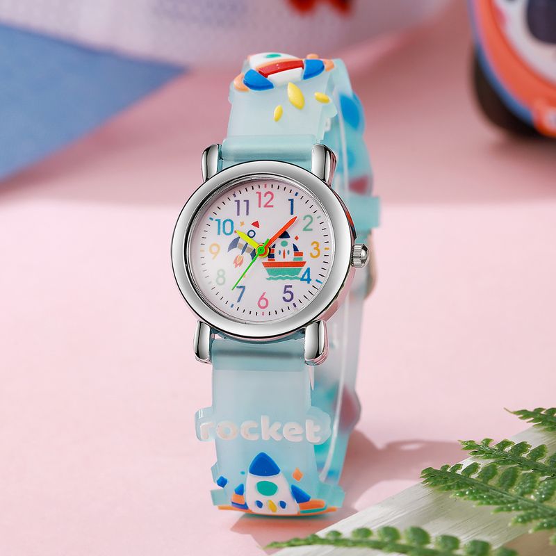 Back-to-School Season Interstellar Fantasy Adventure Theme Rocket Pattern Cartoon Silicone Children's Watch_voghion.com