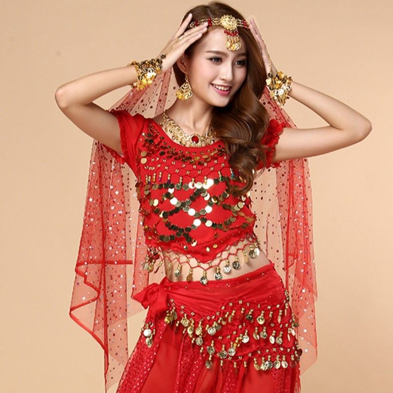Copricapo del ventre per adulti, accessori per costumi da spettacolo di danza del ventre, maglia, pizzo, foulard, copricapo, lanciato a mano_voghion.com