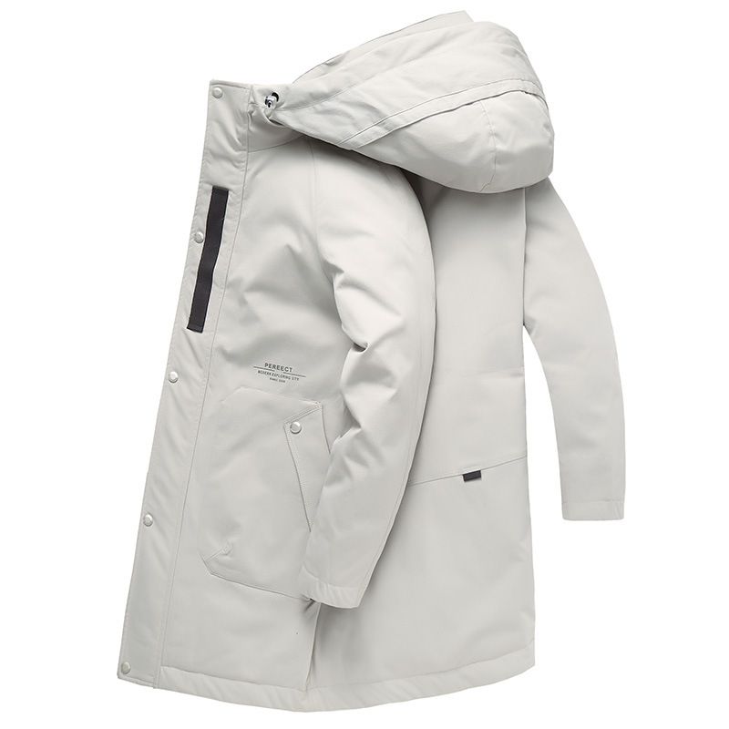 Abbigliamento maschile bianco anatra Seta cotone lunghezza media ispessita Giacca in seta cotone giacca in seta cotone per giovani uomini all'aperto_voghion.com