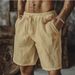 Cotton Linen Shorts For Men In Summer, Thin, Resistant Wrinkle Free Work Pants, Breathable And Sweat Absorbing_voghion.com