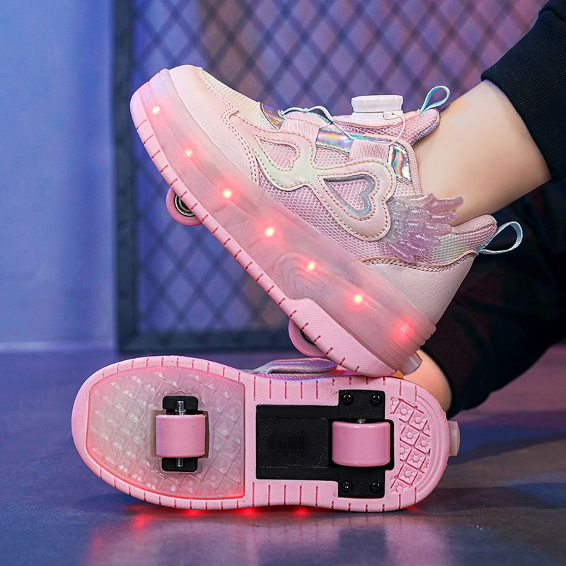 Neue Kinder Wanderschuhe Jungen und Mädchen Radschuhe jedes Paar Grundschule Laufschuh Schnürsenkel Lichter_voghion.com