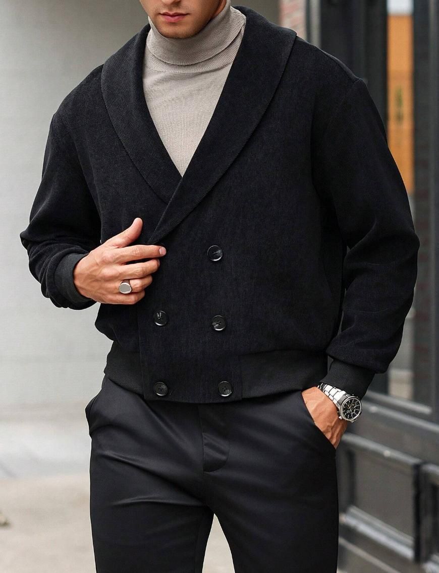 Cappotto da uomo autunno e inverno, tendenza semplice, stile britannico, elegante giacca in velluto a coste_voghion.com