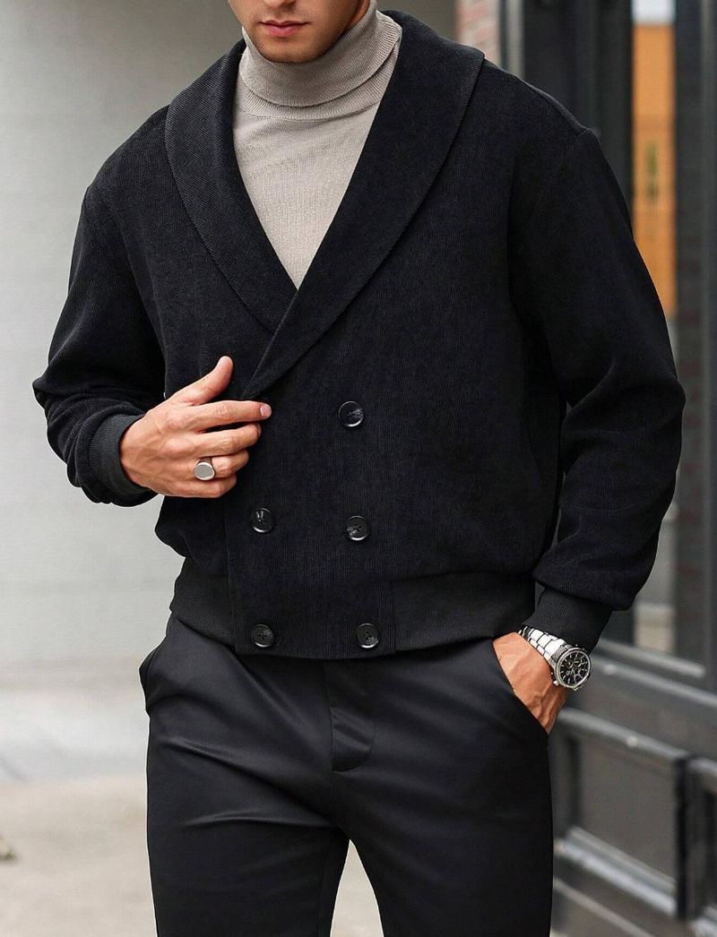 Herbst und Winter Neue Herren Mantel Trend Einfache Ins Britischen Stil Hübsche Cord Jacke_voghion.com