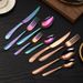 Stainless steel fork, five set, star diamond Western style steak knife, dessert spoon, tableware, four piece set_voghion.com