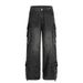 Jeans cargo multitasche da uomo, punk, resistenti, strappati, lavati, tridimensionali, destrutturati, gamba larga, dritti_voghion.com
