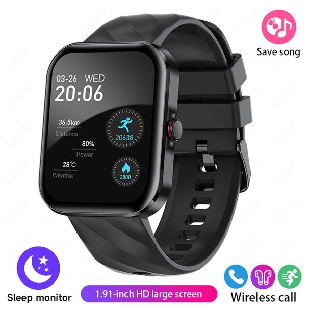 Braccialetto intelligente con monitoraggio della frequenza cardiaca e del sonno, Bluetooth, chiamate, musica, orologio sportivo_voghion.com
