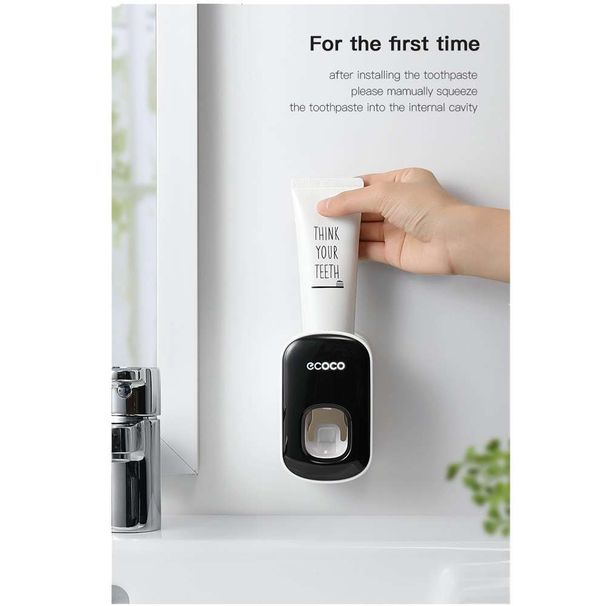 Wandmontierter automatischer Zahnpastaspender, Badezimmer-Accessoires-Set, Zahnbürstenhalter, Werkzeug_voghion.com