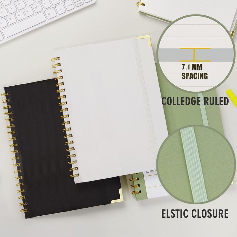 Vintage B5 Spiral Notebook – Hard Cover, 80 Sheets/160 Pages, Elegant Fabric Design, Perfect For Journaling & Gifts_voghion.com