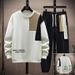 Herrenbekleidung Frühling und Herbst neuer Rundhalspullover mit Hosenanzug Herrenstil Modetrend lockere Sportfreizeit All-Match-Zweiteileranzug_voghion.com