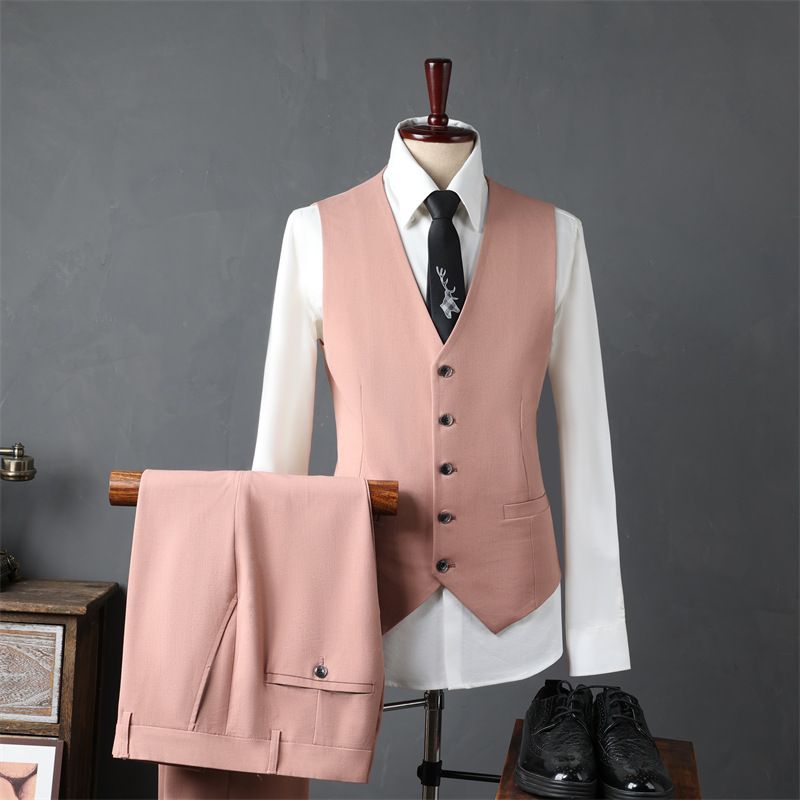 Men's Clothing Three Piece Suit Casual Color Small Suit Slim Fit Formal Suit Groom Handsome Wedding_voghion.com