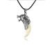 Collana con ciondolo a forma di cane classico, dente di lupo dominante, catena clavicola etnica, accessori punk per personalità maschile_voghion.com